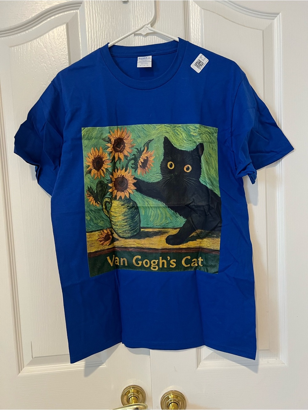 Van Gogh's Cat Graphic Tee - Blue